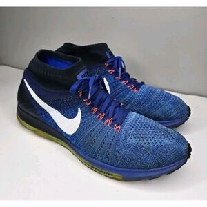 Nike Zoom All Out Flyknit Racer Blue Obsidian Glow 844134-401 Men's Size 14